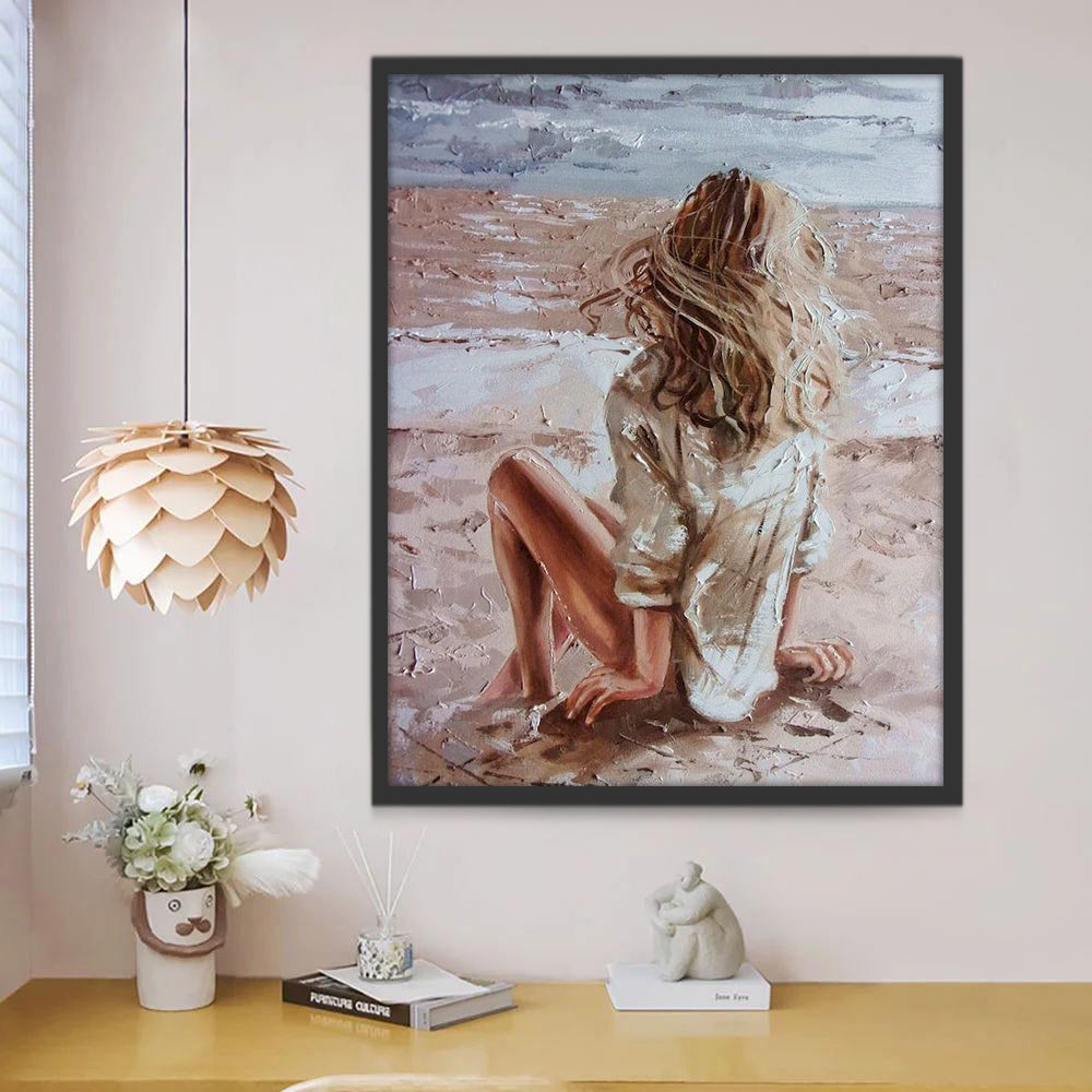 Femme sur la Plage Peinture par Numéros