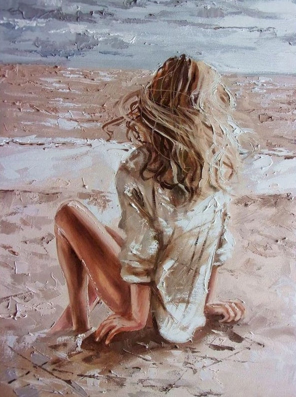 Femme sur la Plage Peinture par Numéros