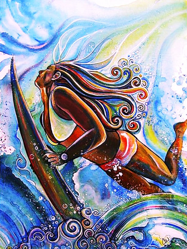 Femme surf Peinture par Numéros