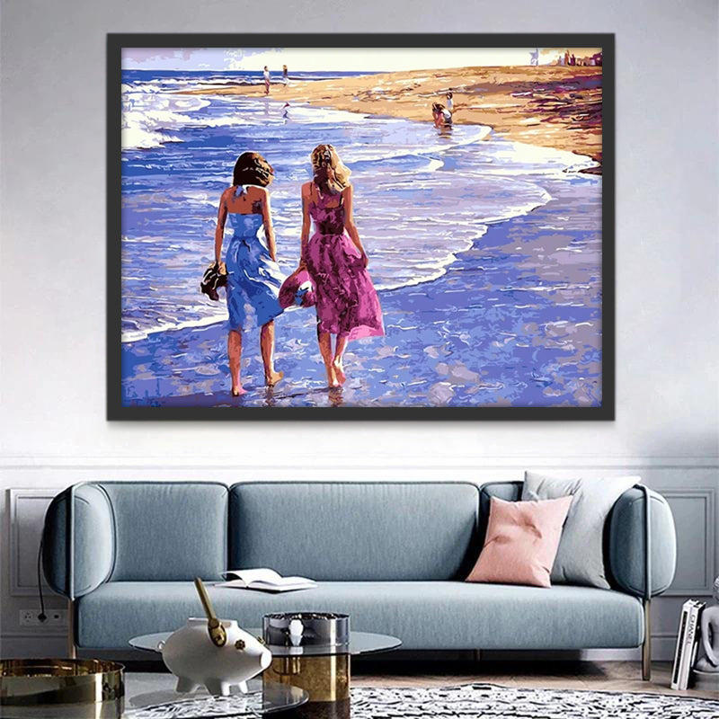 Femmes et Mer Peinture par Numéros