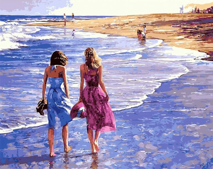 Femmes et Mer Peinture par Numéros