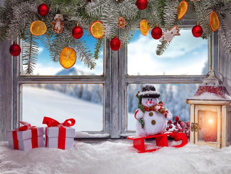Fenêtre de Neige dans Noël Peinture par Numéros