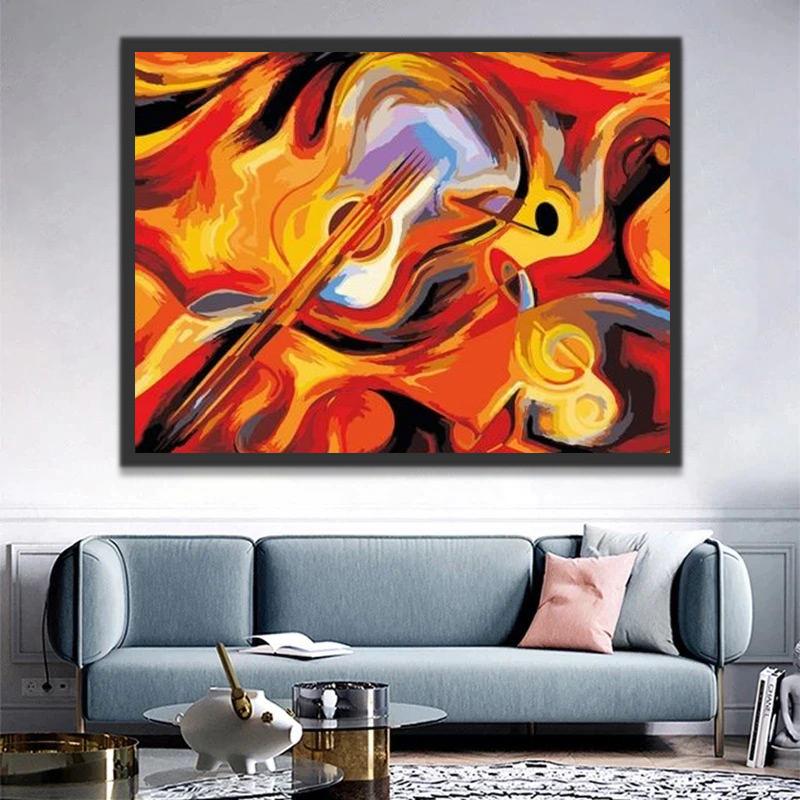 Feu Art abstrait Peinture par Numéros