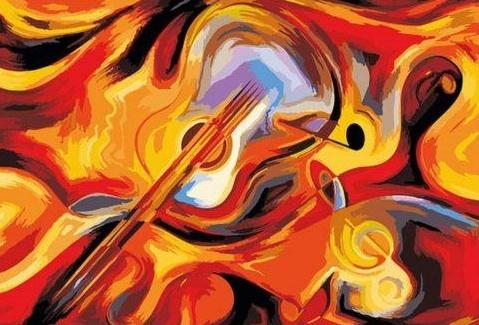 Feu Art abstrait Peinture par Numéros
