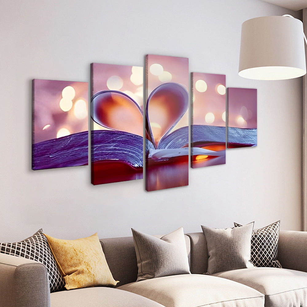 Feuille Coeur 5 Partie Peinture par Numéros