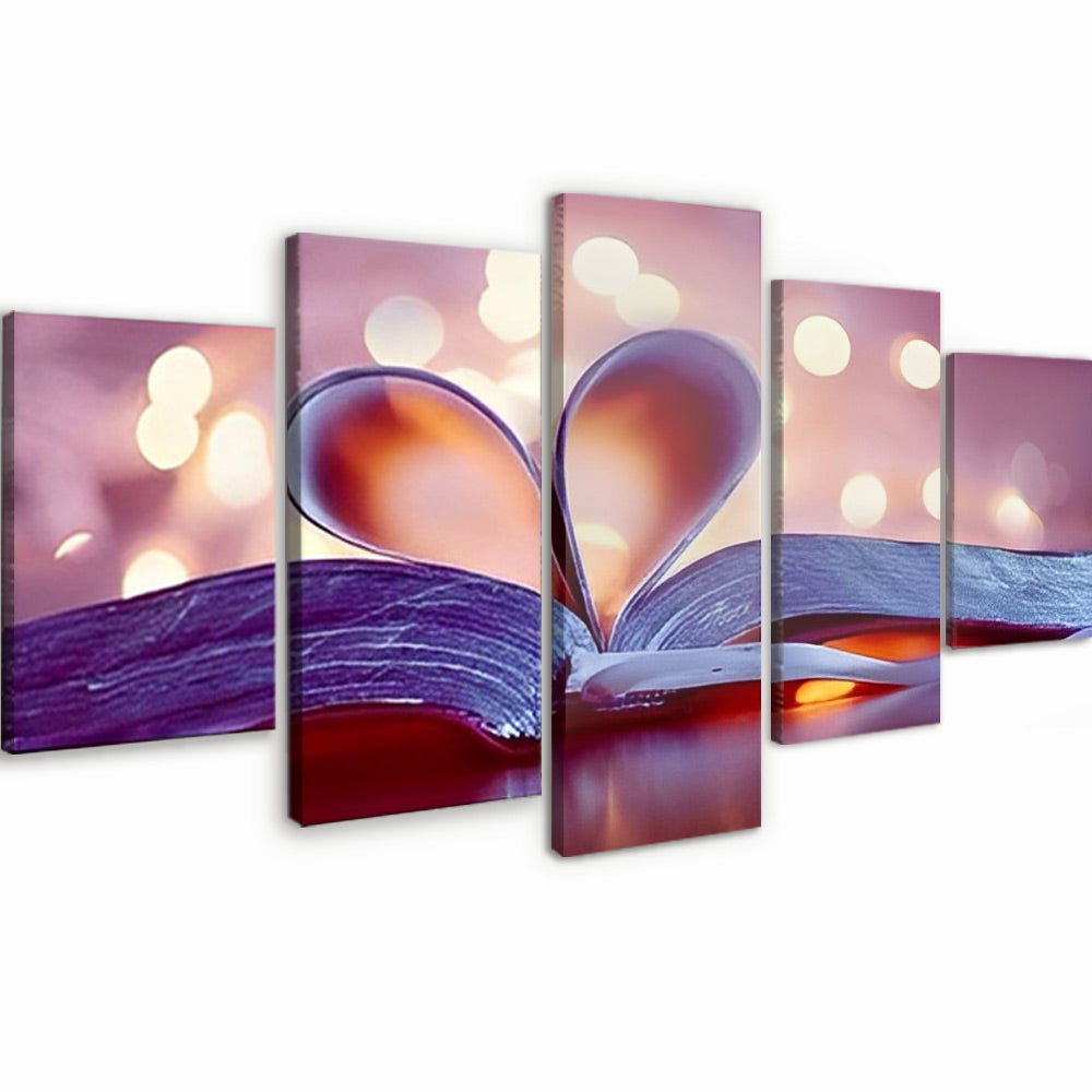 Feuille Coeur 5 Partie Peinture par Numéros