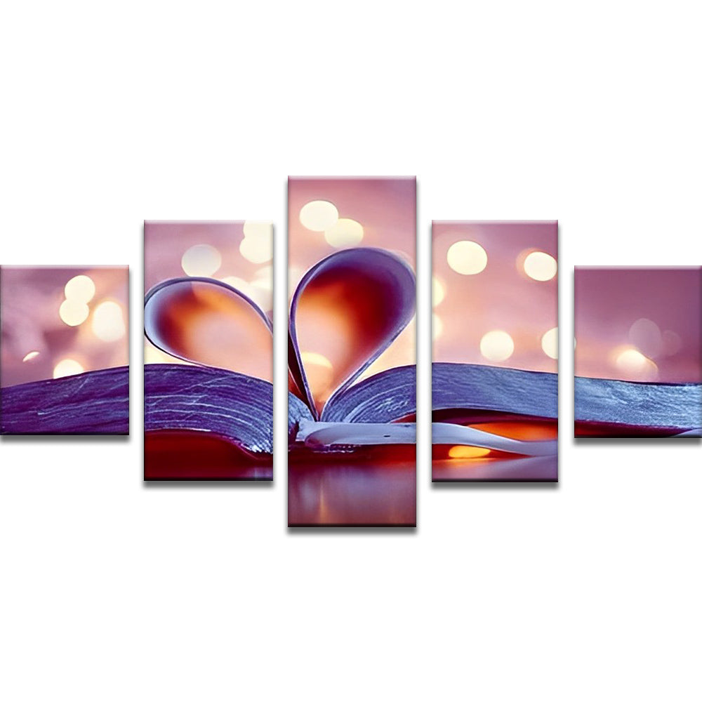 Feuille Coeur 5 Partie Peinture par Numéros
