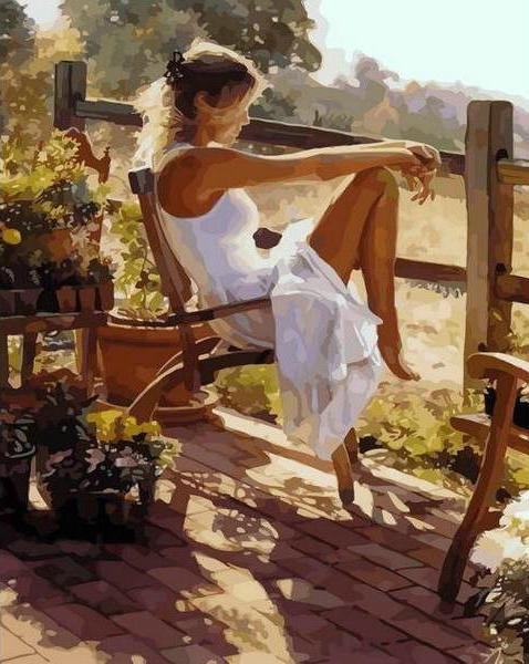 Fille du Sud de la France Peinture par Numéros