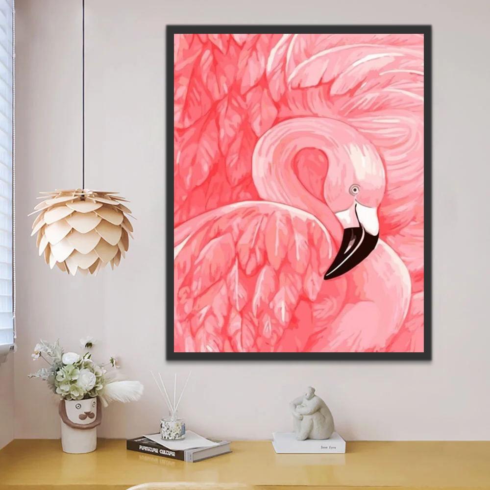 Flamant Dessiné Peinture par Numéros