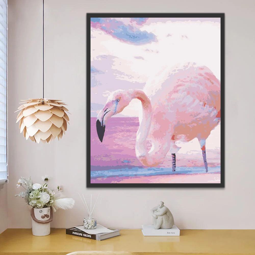 Flamant Enrobé Peinture par Numéros