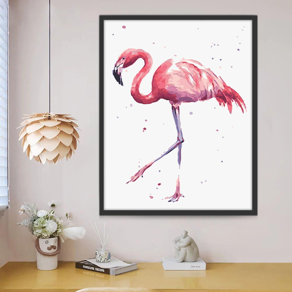 Flamant Marchant Peinture par Numéros