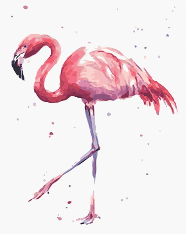 Flamant Marchant Peinture par Numéros