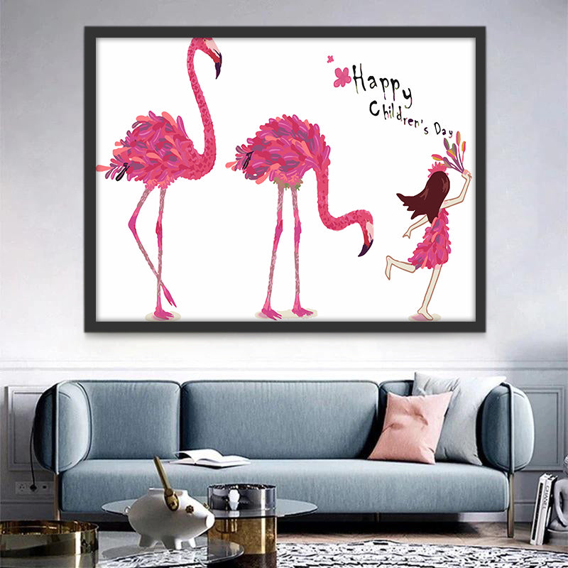 Flamants de la Fête des Enfants Peinture par Numéros