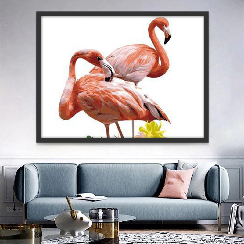 Flamants Roses Peignés Peinture par Numéros
