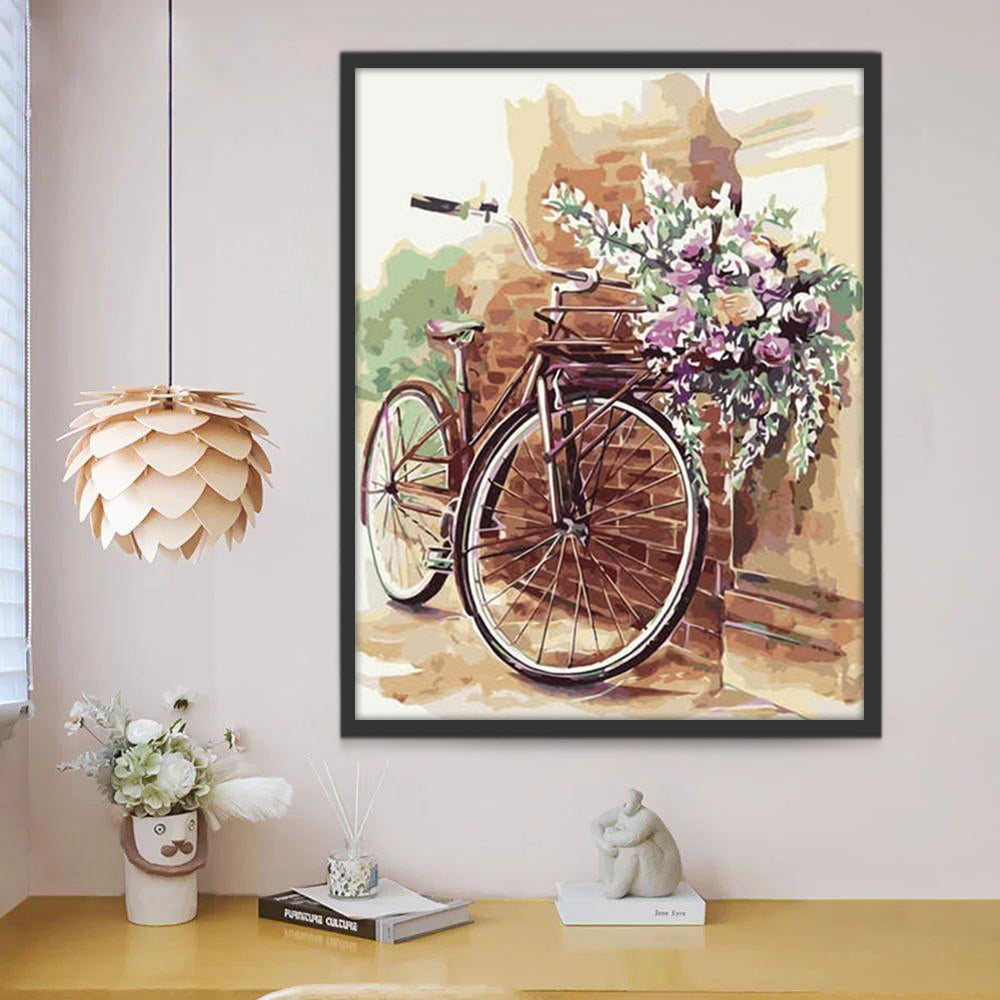 Fleur Bicyclette Peinture par Numéros