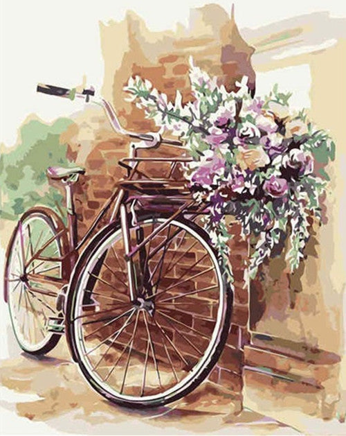 Fleur Bicyclette Peinture par Numéros