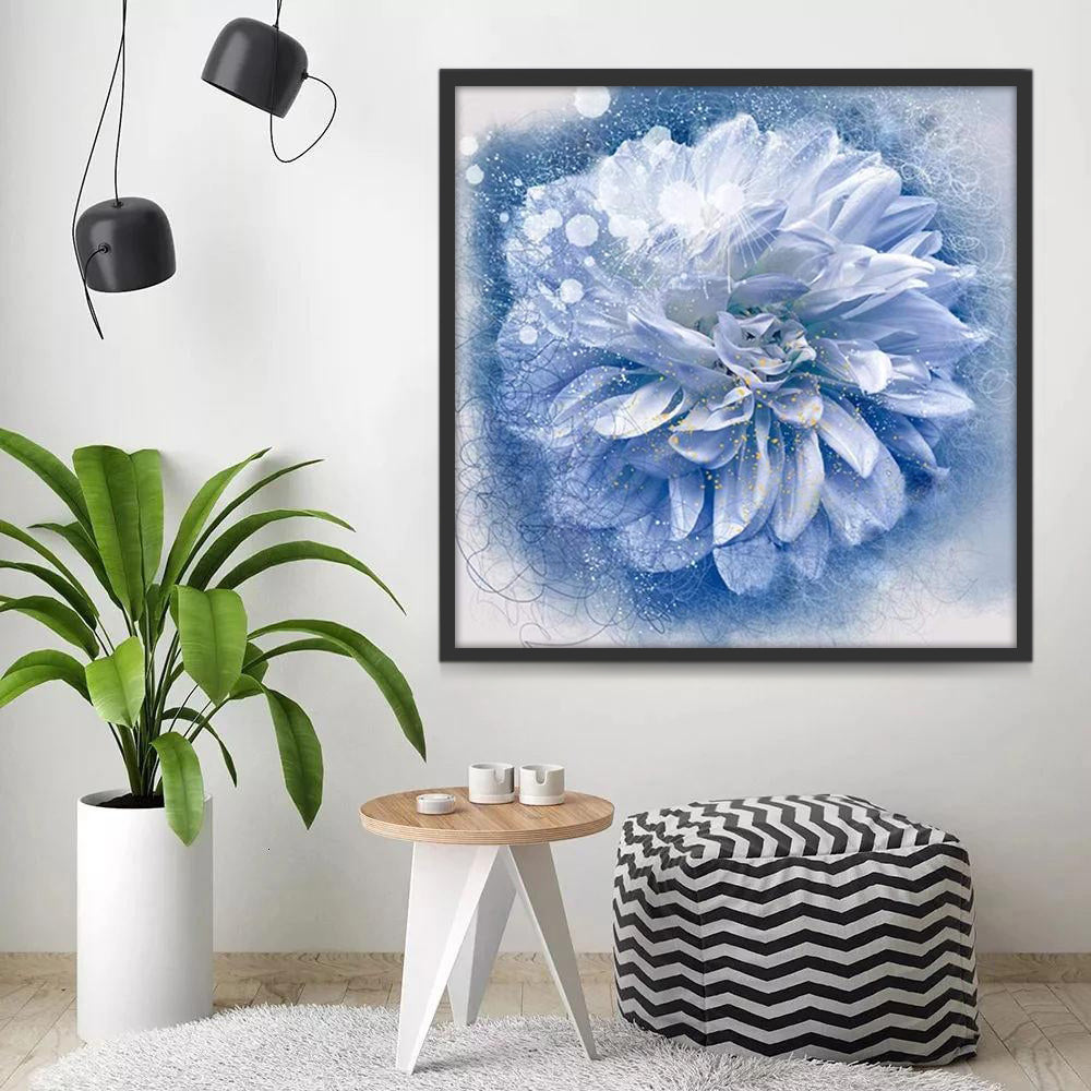 Fleur Blanche Chic Peinture par Numéros