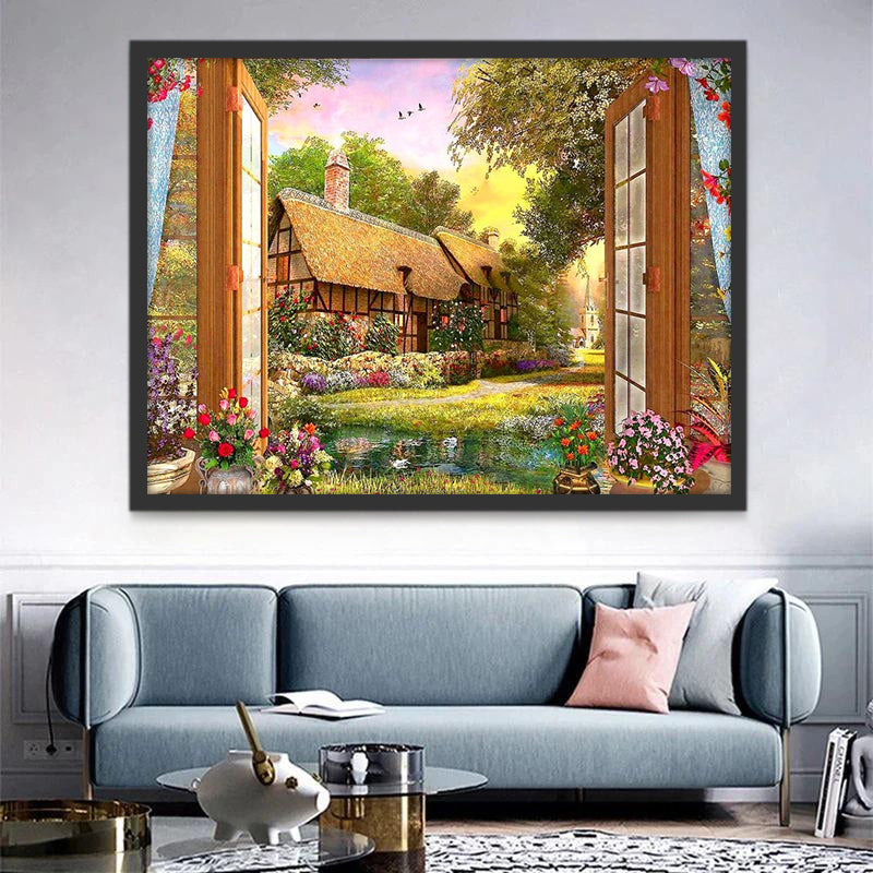 Fleur de maison Peinture par Numéros