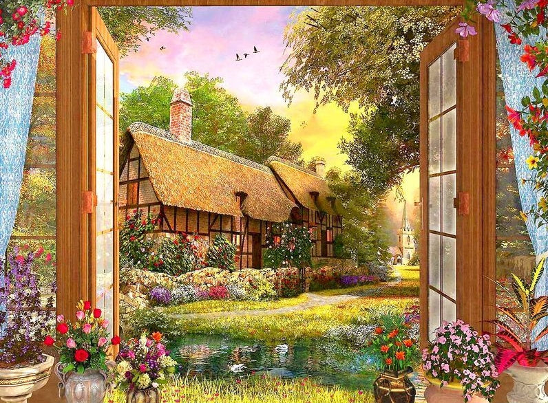 Fleur de maison Peinture par Numéros