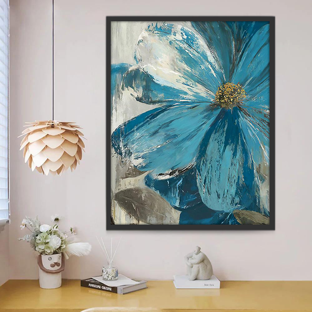 Fleur Elégante Bleue Peinture par Numéros