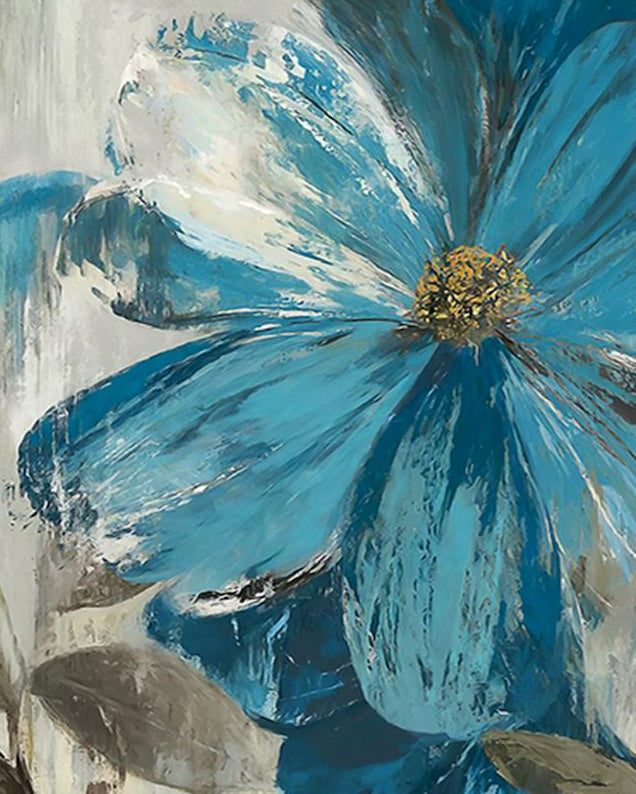 Fleur Elégante Bleue Peinture par Numéros