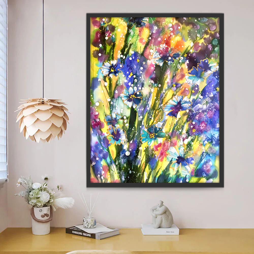 Fleur et Papillon Colorées Peinture par Numéros