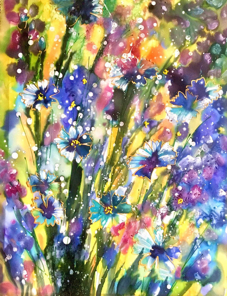 Fleur et Papillon Colorées Peinture par Numéros