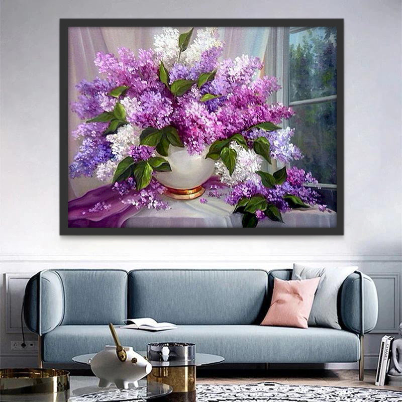 Fleur Lilas Peinture par Numéros