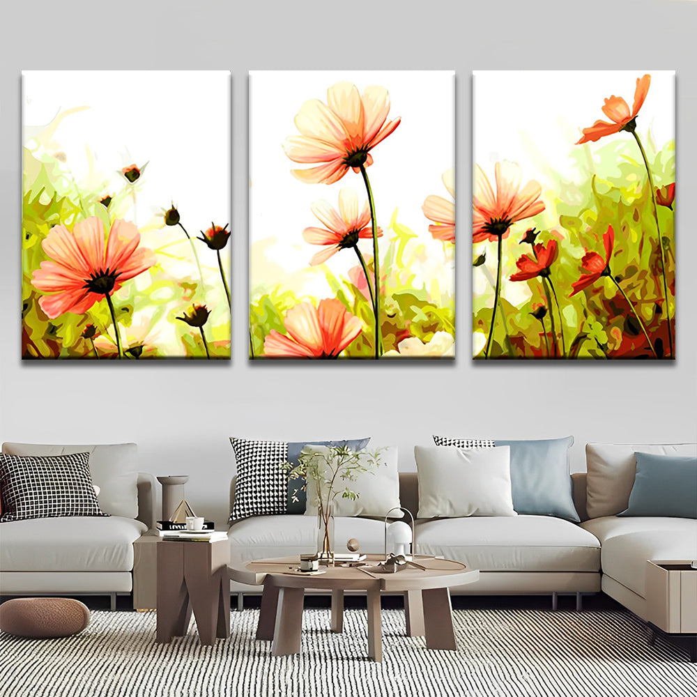 Fleurs 3 Partie Peinture par Numéros