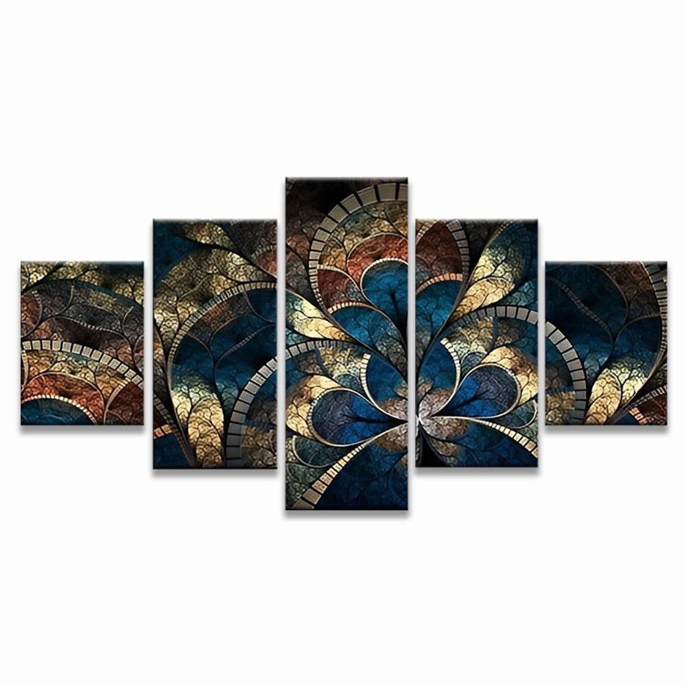 Fleurs Abstraites 5 Partie Peinture par Numéros