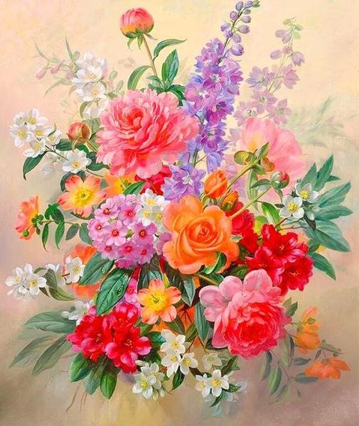 Fleurs Belles Peinture par Numéros