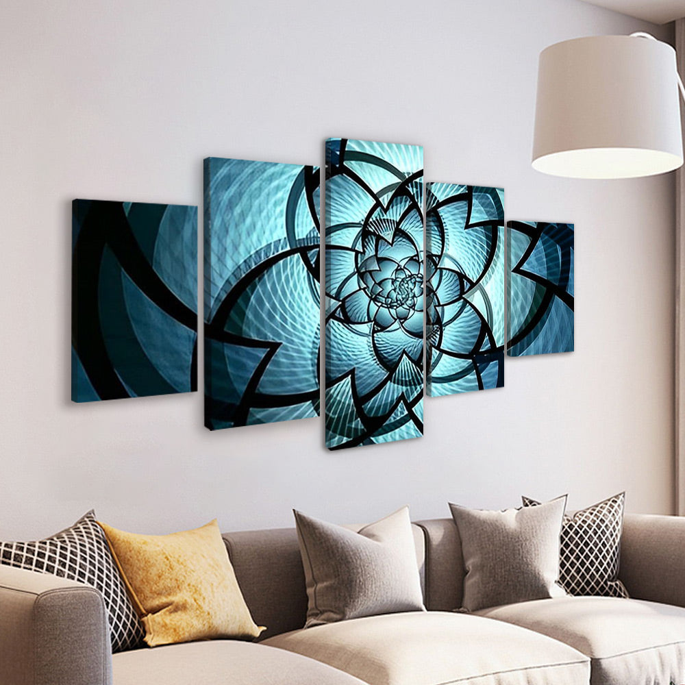 Fleurs Bleues 5 Partie Peinture par Numéros