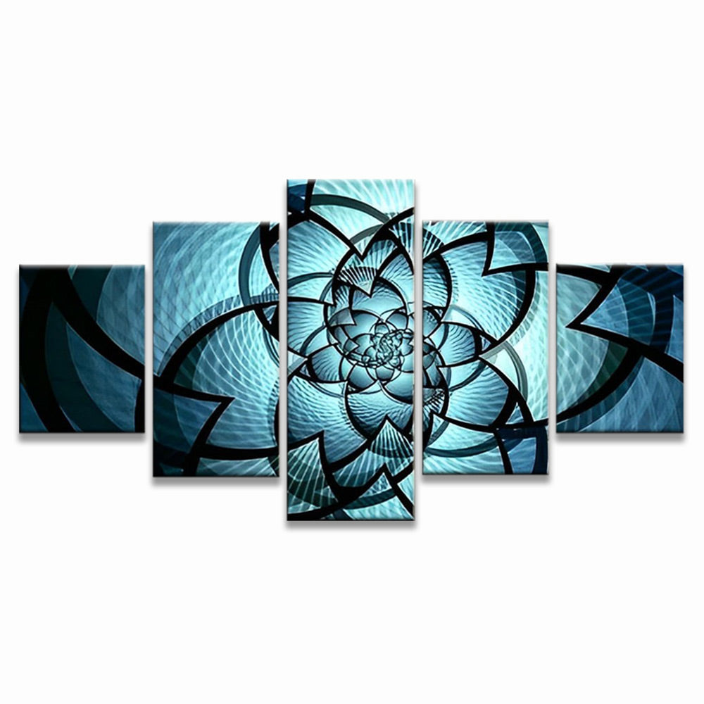 Fleurs Bleues 5 Partie Peinture par Numéros