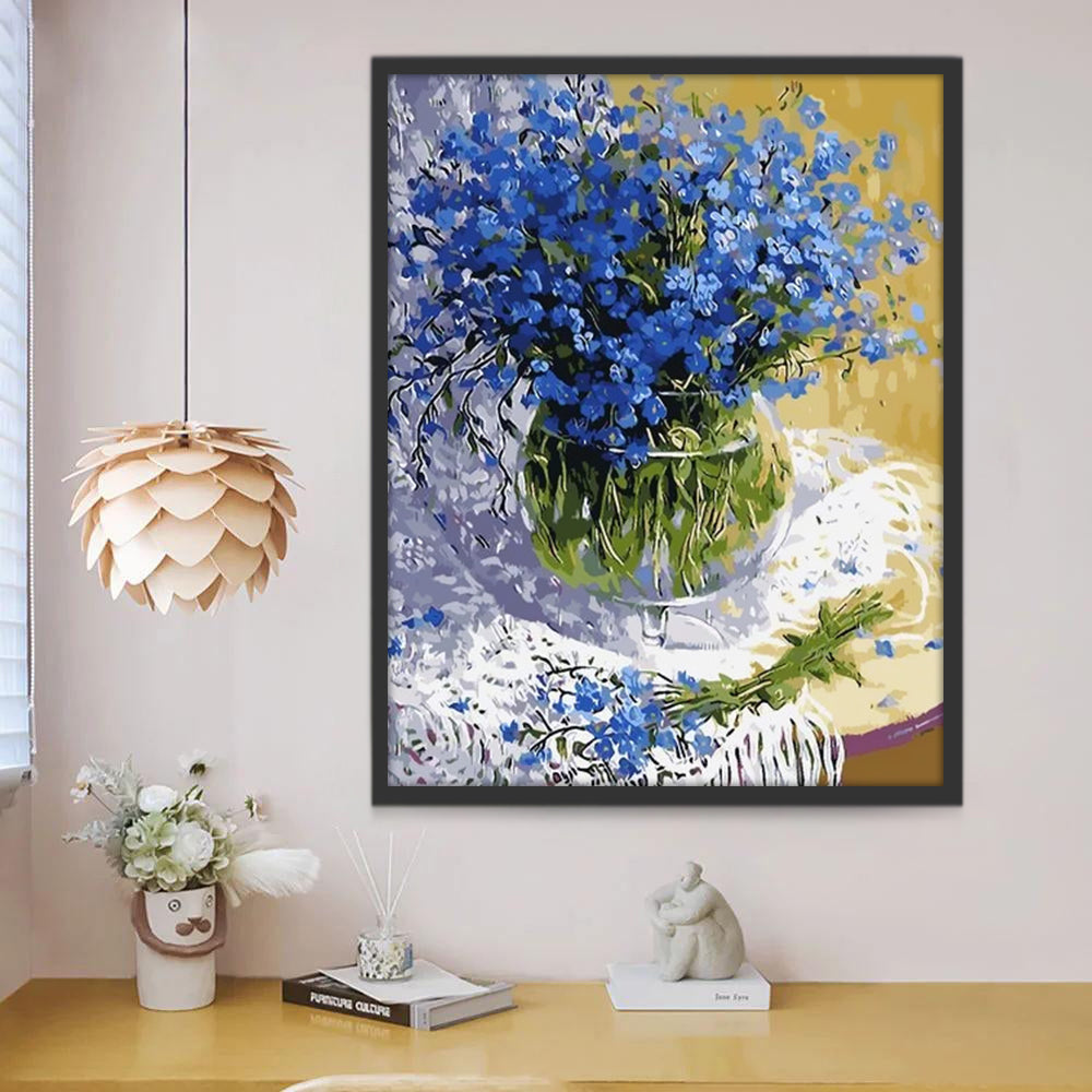 Fleurs Bleues Peinture par Numéros