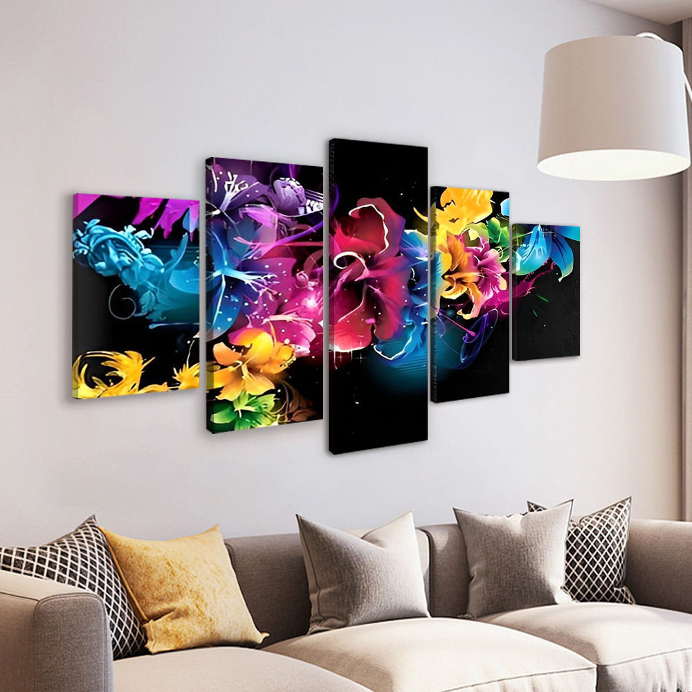 Fleurs Cyber 5 Partie Peinture par Numéros