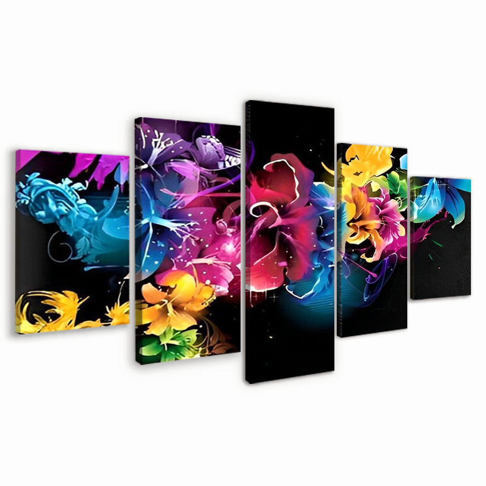 Fleurs Cyber 5 Partie Peinture par Numéros
