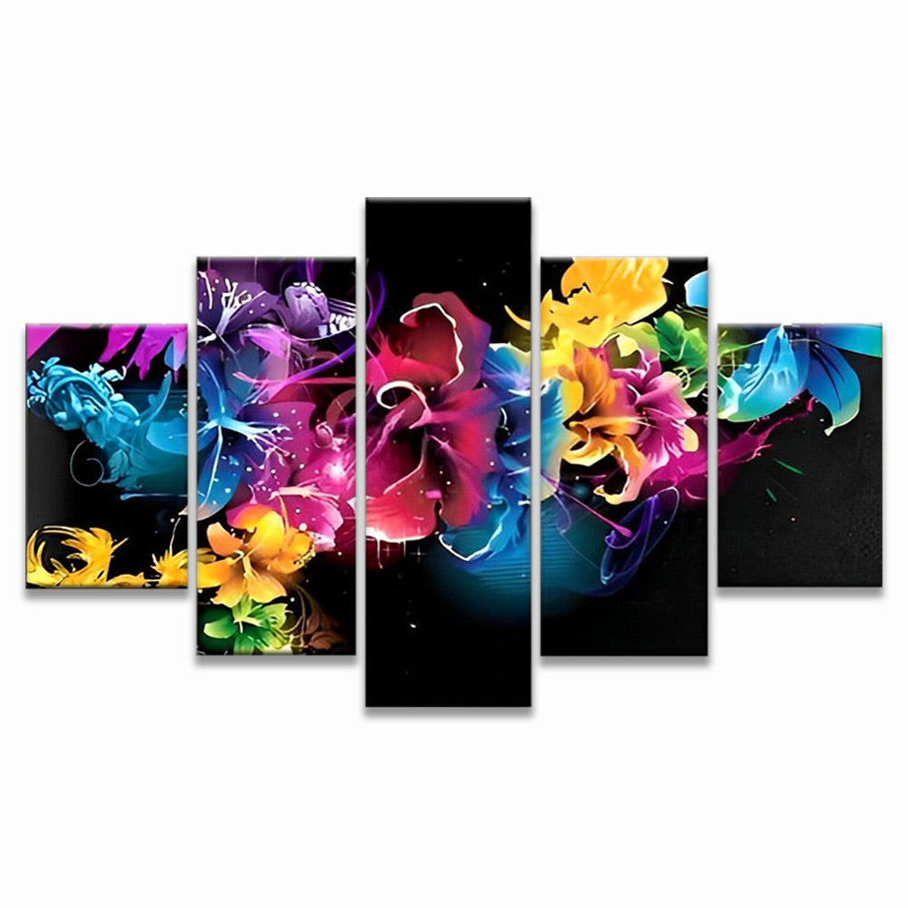 Fleurs Cyber 5 Partie Peinture par Numéros