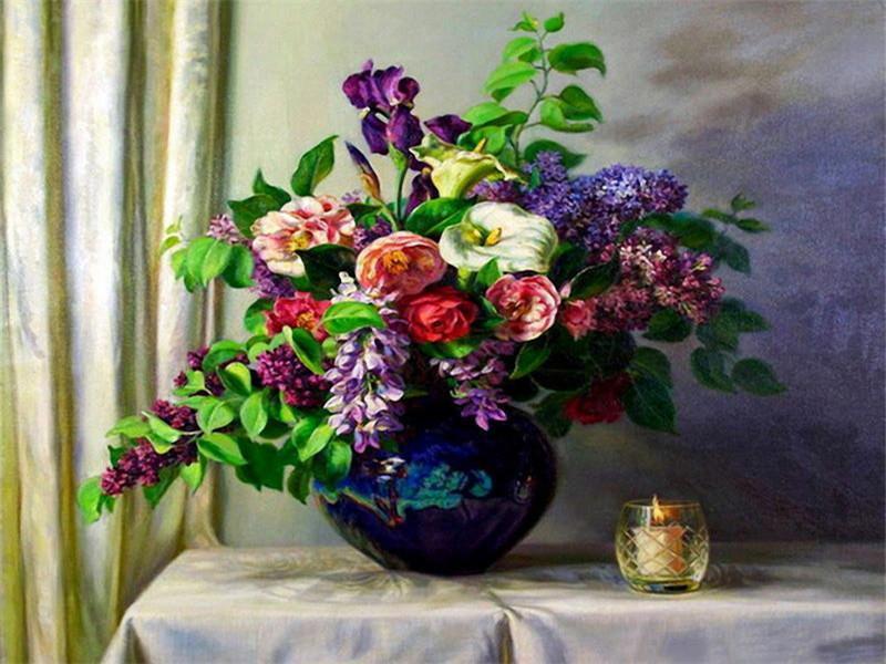 Fleurs Domestiques Peinture par Numéros