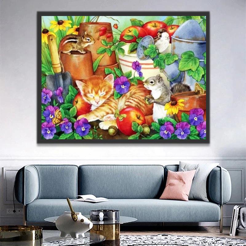 Fleurs et Petits Animaux Peinture par Numéros