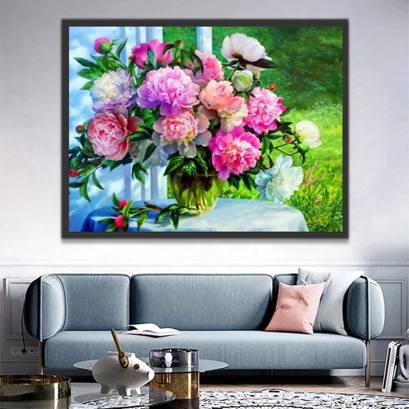 Fleurs et Soleil Peinture par Numéros