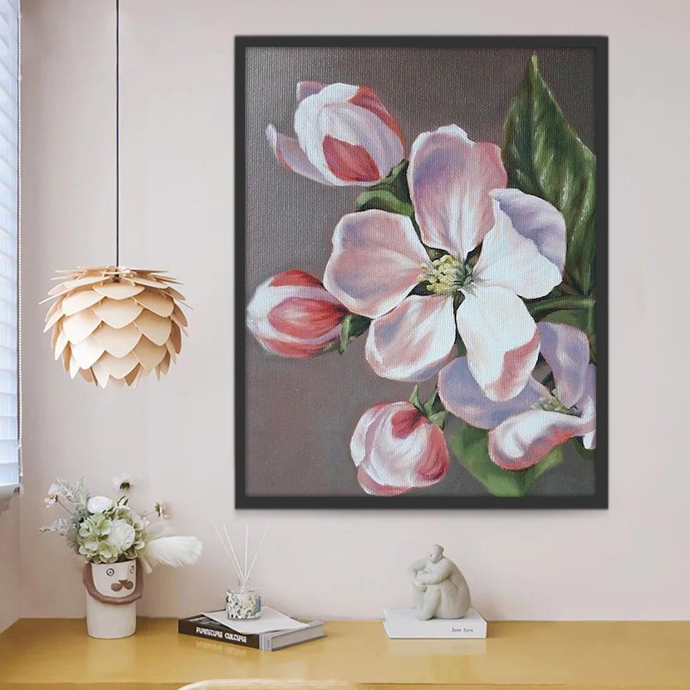 Fleurs Roses Clairs Peinture par Numéros