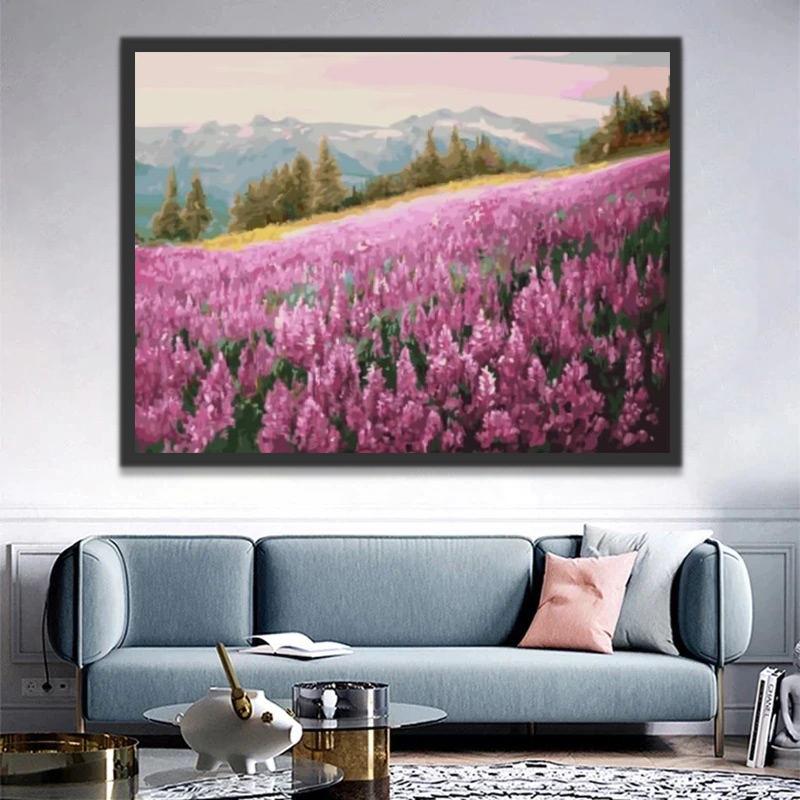 Fleurs Roses Peinture par Numéros