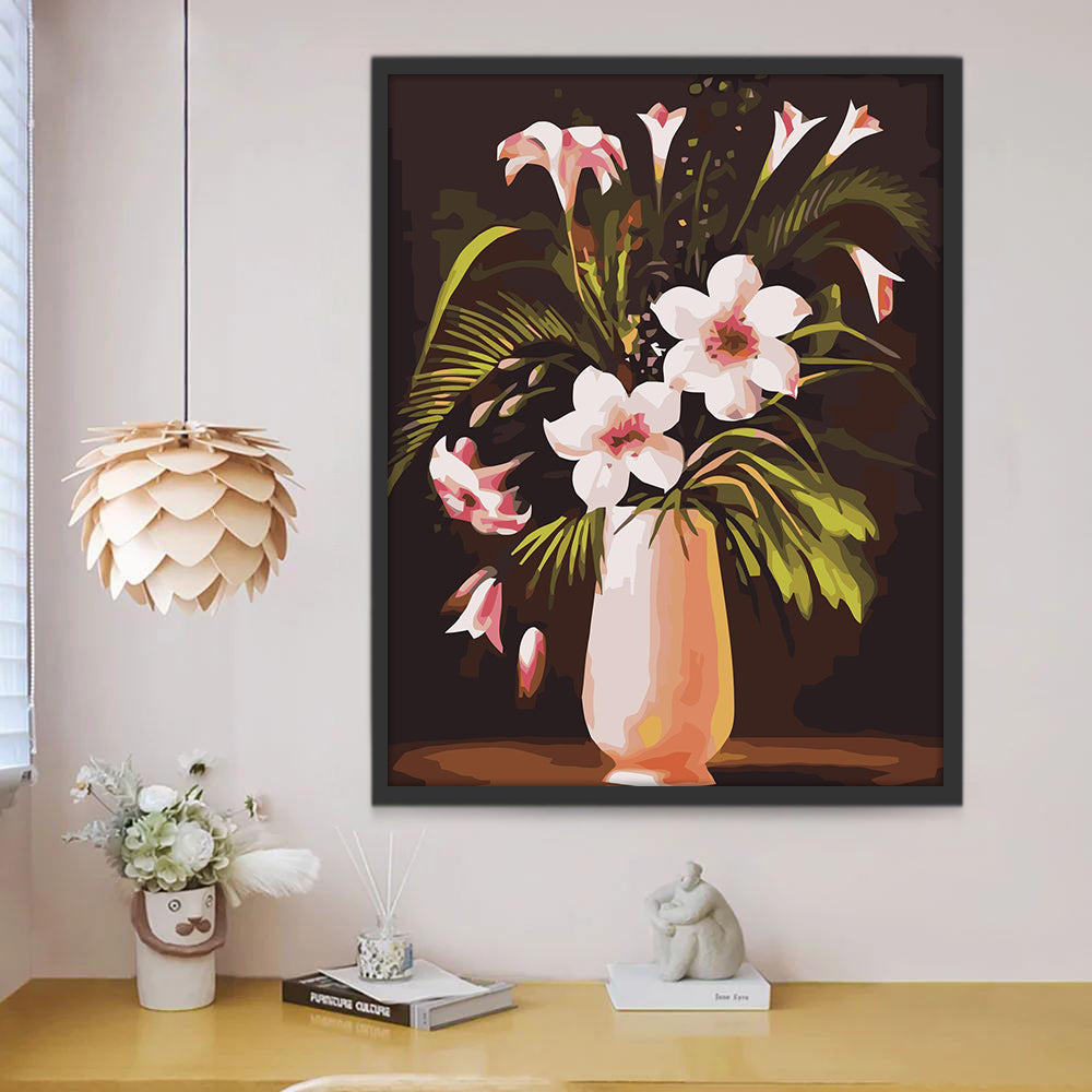 Fleurs Roses Peinture par Numéros