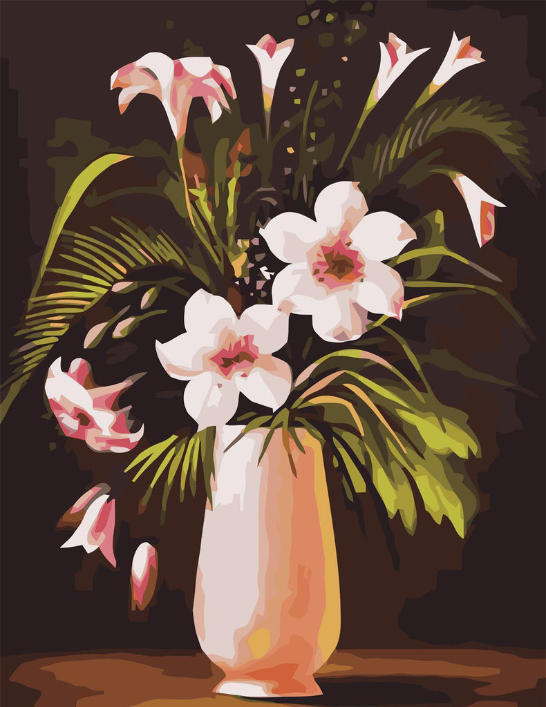 Fleurs Roses Peinture par Numéros