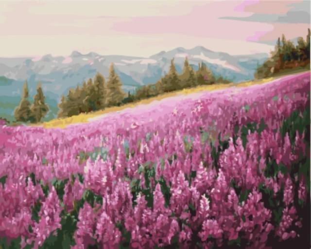 Fleurs Roses Peinture par Numéros