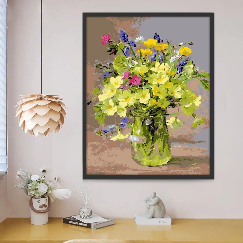 Fleurs Vertes Peinture par Numéros