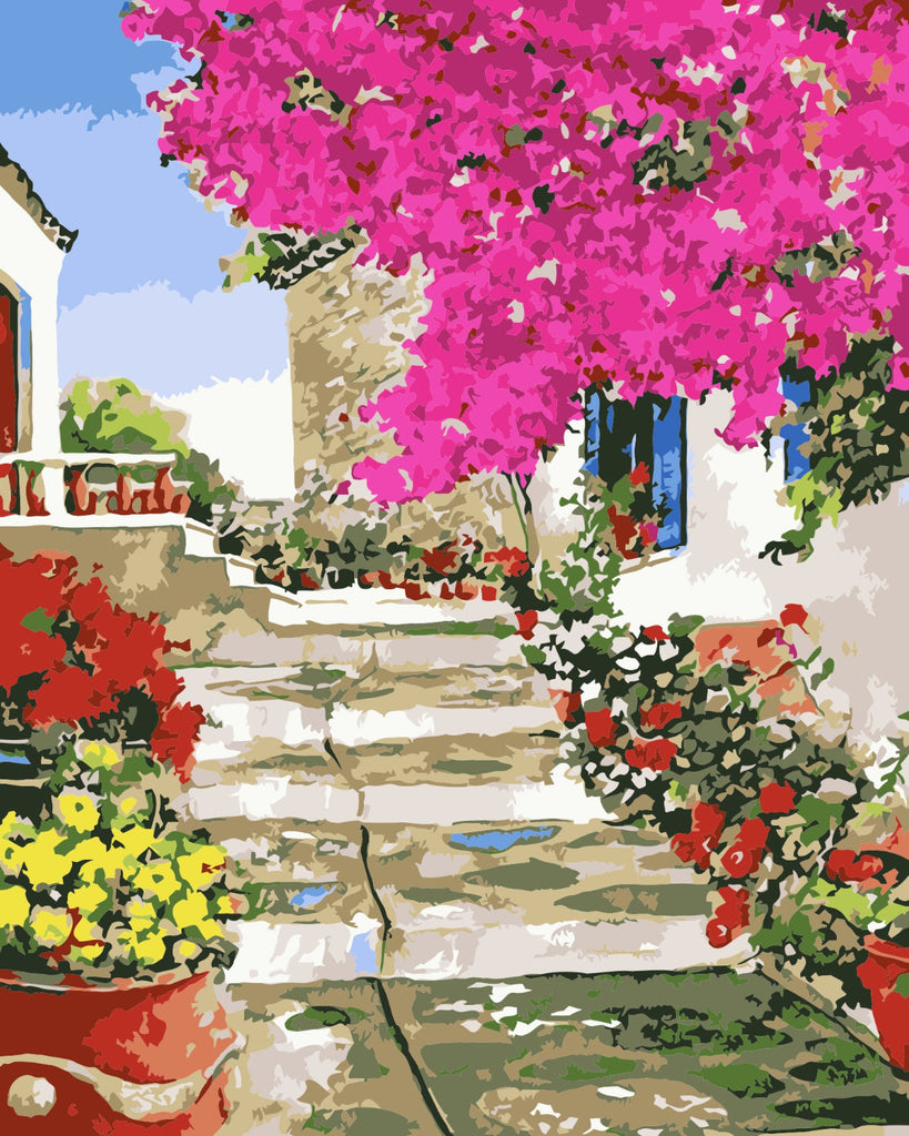 Fleurs Ville Peinture par Numéros