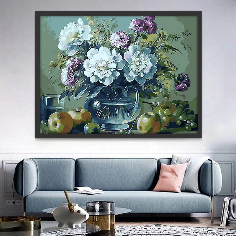 Fleurs Vivaces et Fruits Peinture par Numéros