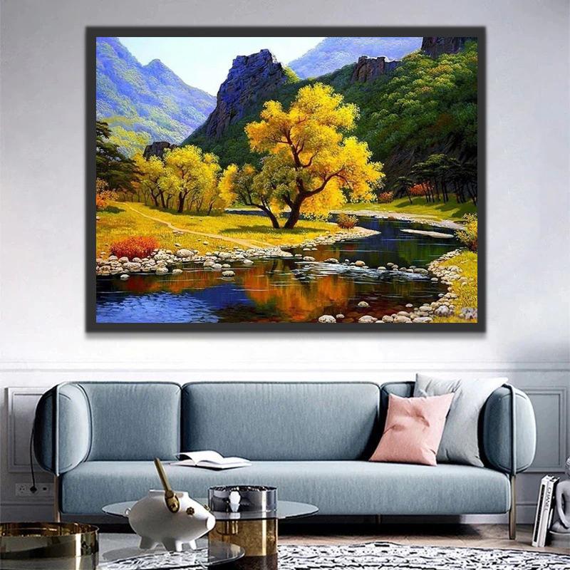 Fleuve aux Multiples Méandres Peinture par Numéros