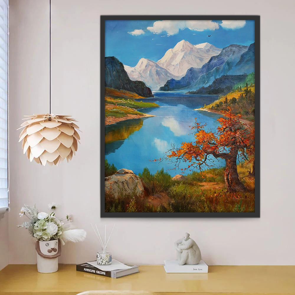 Fleuve et Montagnes Peinture par Numéros